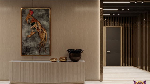 Large contemporary kitchen with white quartz countertop island, breakfast bar, and stainless steel appliances.