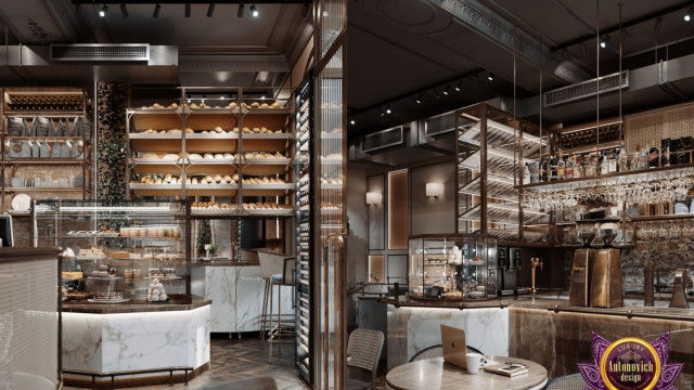 A luxury, modern living room with a beige color palette and wood accents. Features include a comfortable sofa, a large, ornate mirror and accessories such as an elegant lamp and plant.