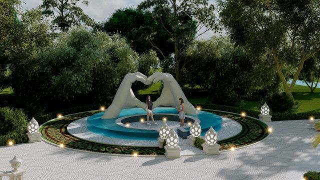 Modern interior featuring a seating area with large white sofas and a stylish coffee table.