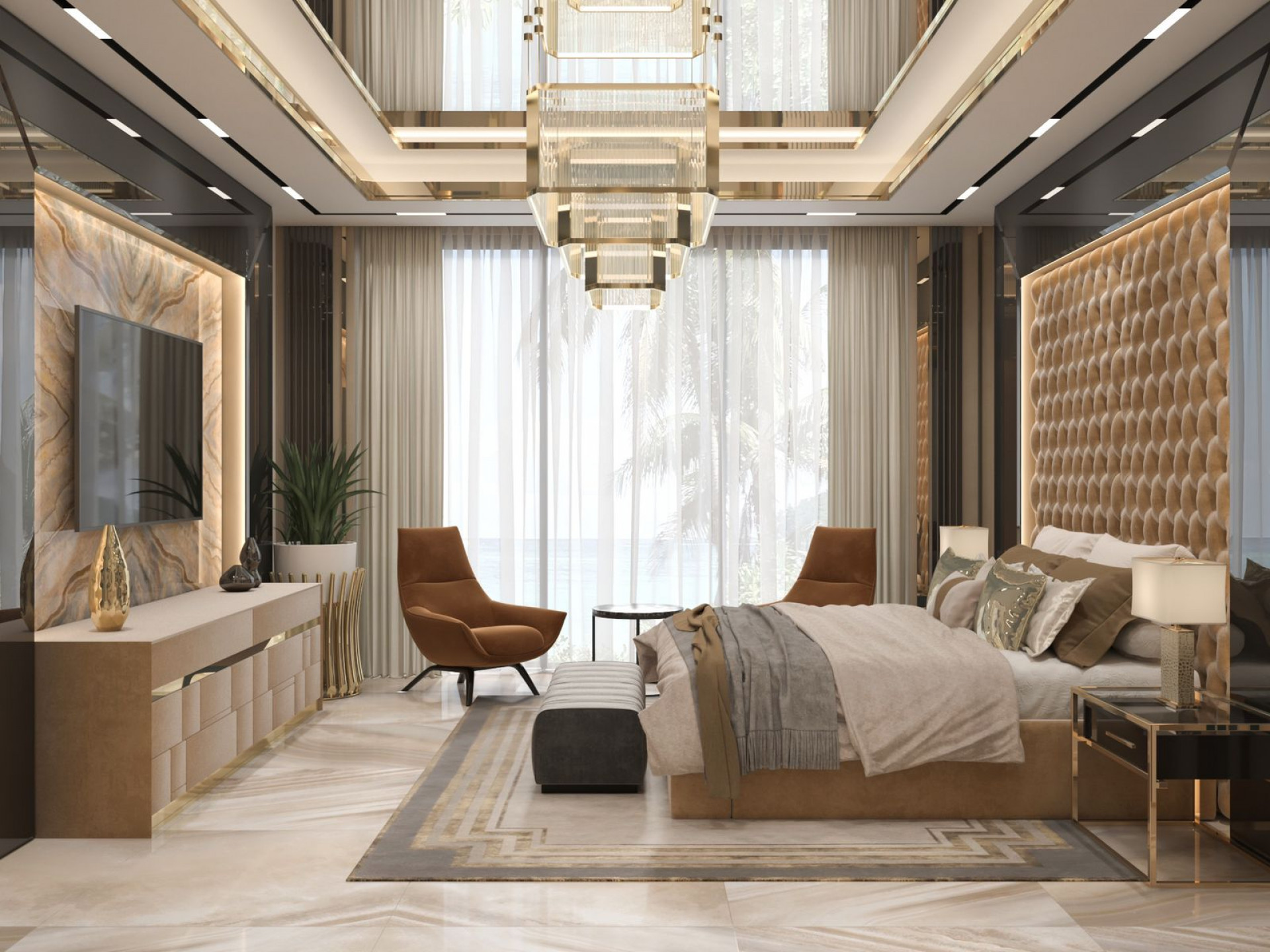 LUXURY BEDROOM INTERIOR DESIGN FOR ELITE PENTHOUSE DUBAI