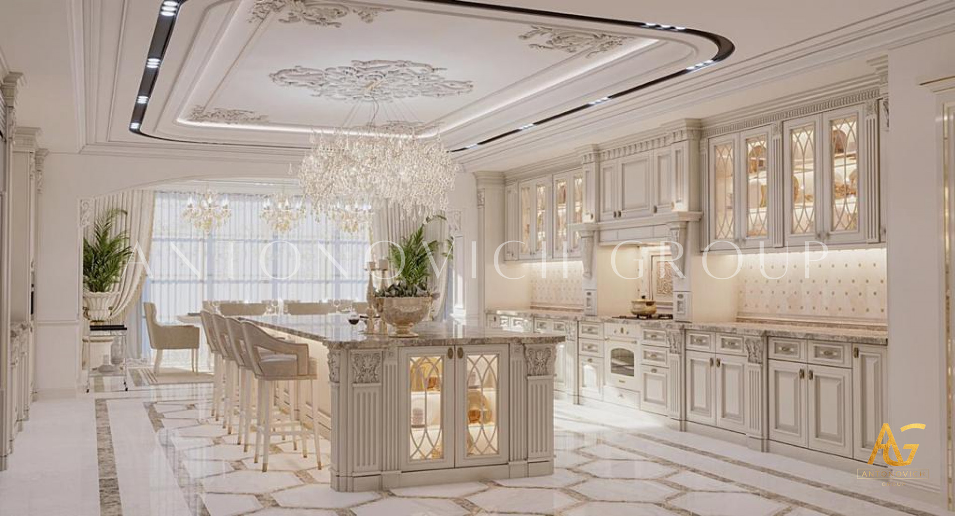 DELICATE INTERIOR DESIGN FOR LUXURY KITCHEN