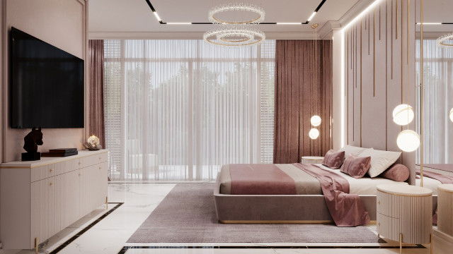 An ornamental ceiling featuring an elaborate center medallion and detailed borderwork.