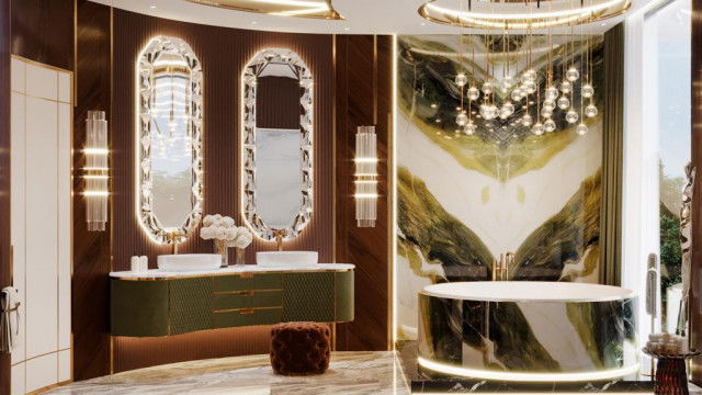 Modern living room with a white sofa set and a large paintings on the wall.