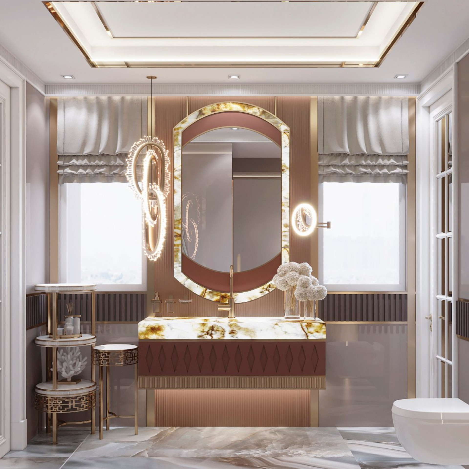 خيارات للتصميم الداخلي لحمامك الفاخر في دبي