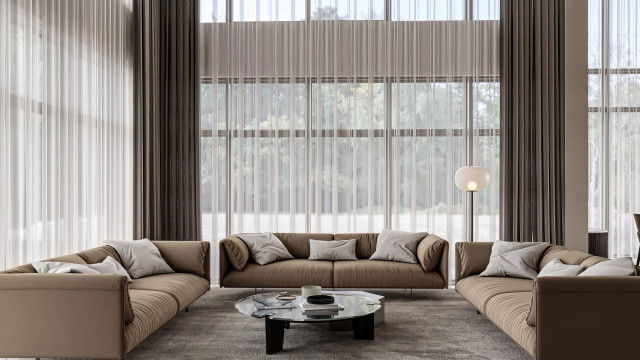 Decorative ceiling featuring ornamental design with intricate carvings, gold accents, and crystal chandeliers.