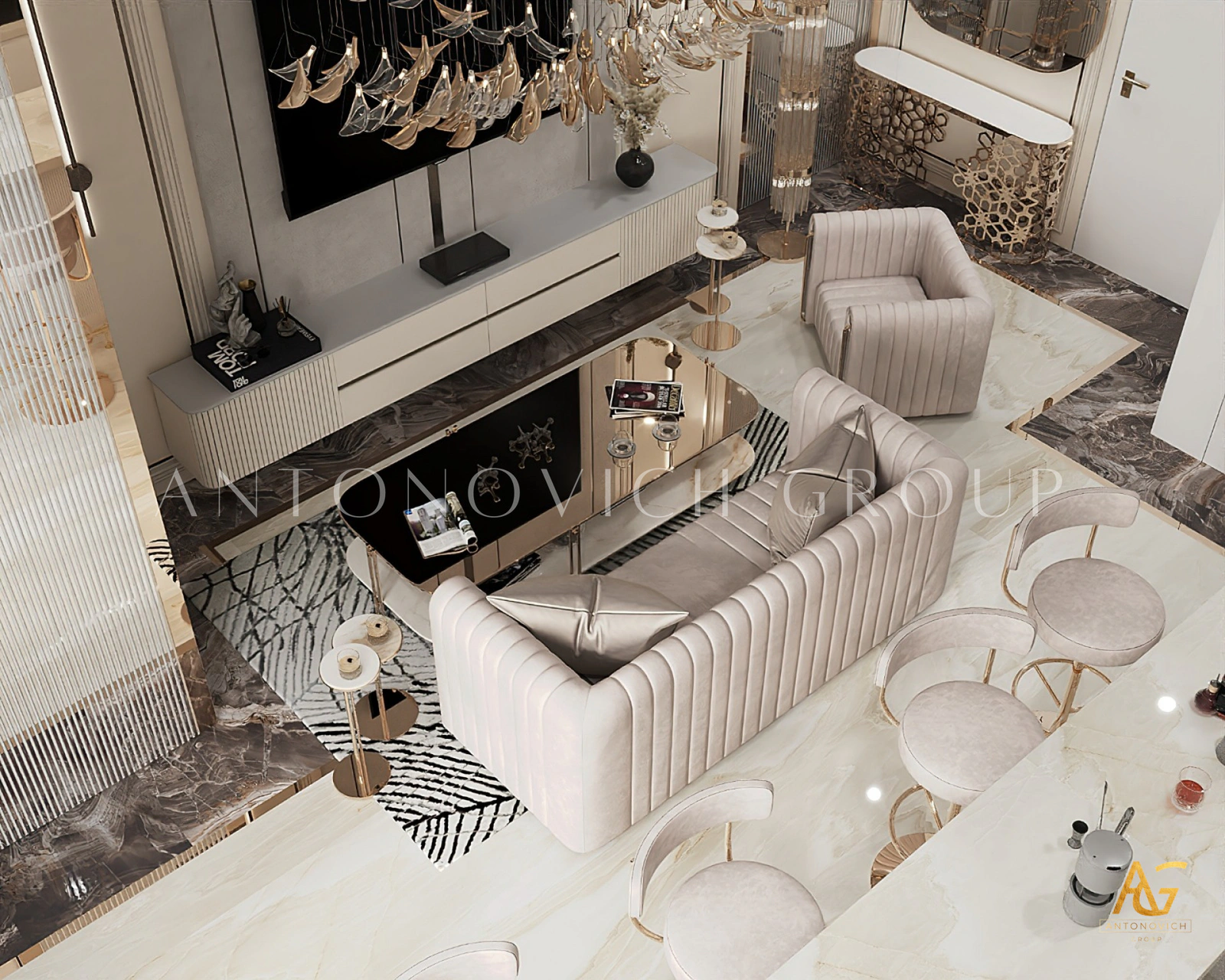 Luxury apartment interior at DAMAC Towers by Paramount