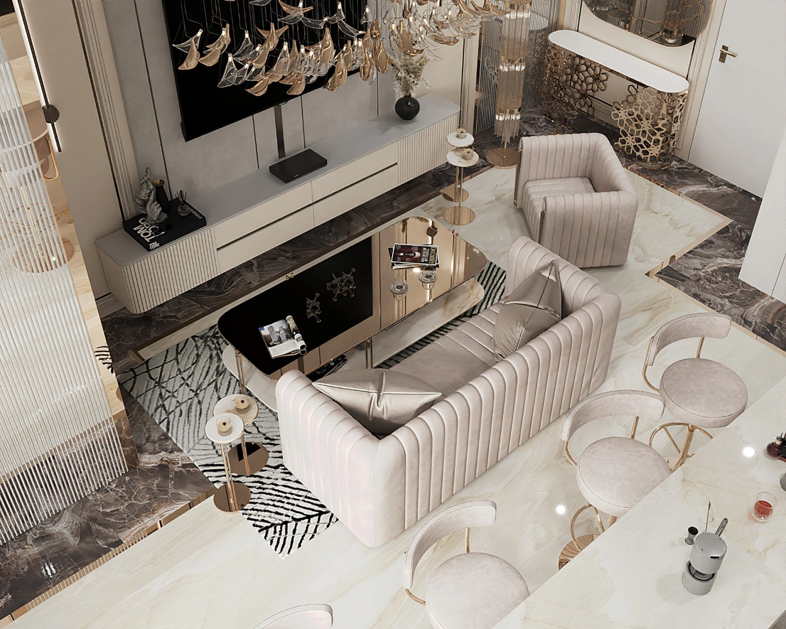 Luxury apartment interior at DAMAC Towers by Paramount