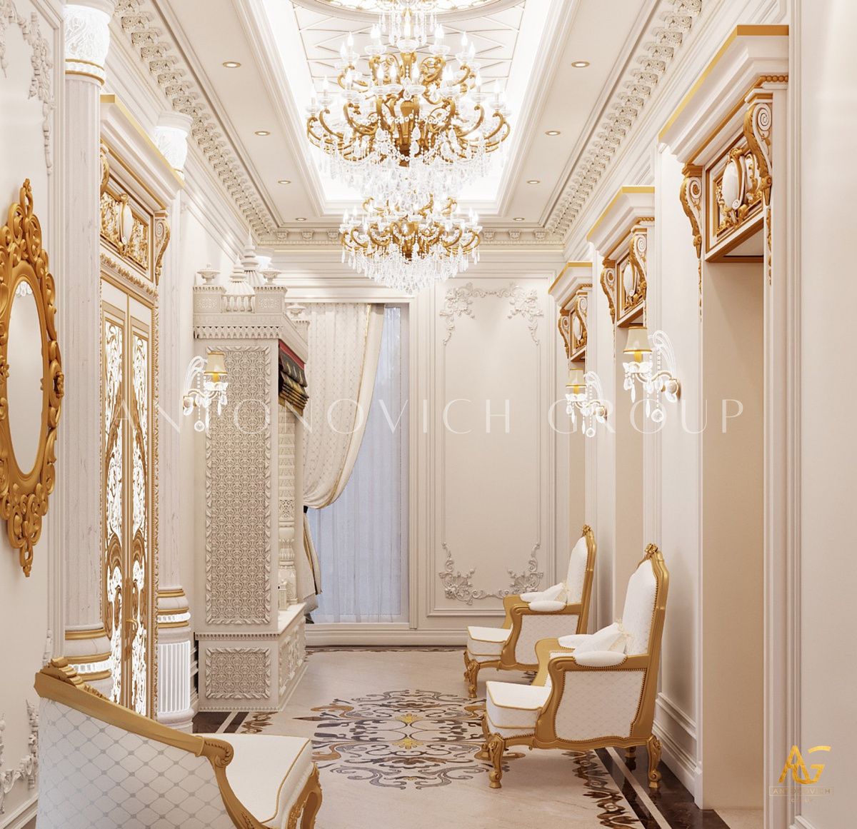 ELEGANT INTERIOR DESIGN FOR A HOME ENTRANCE