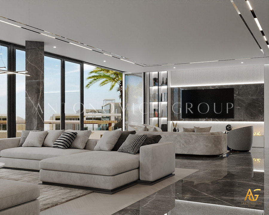 تصميم داخلي فاخر حديث لغرفة المعيشة