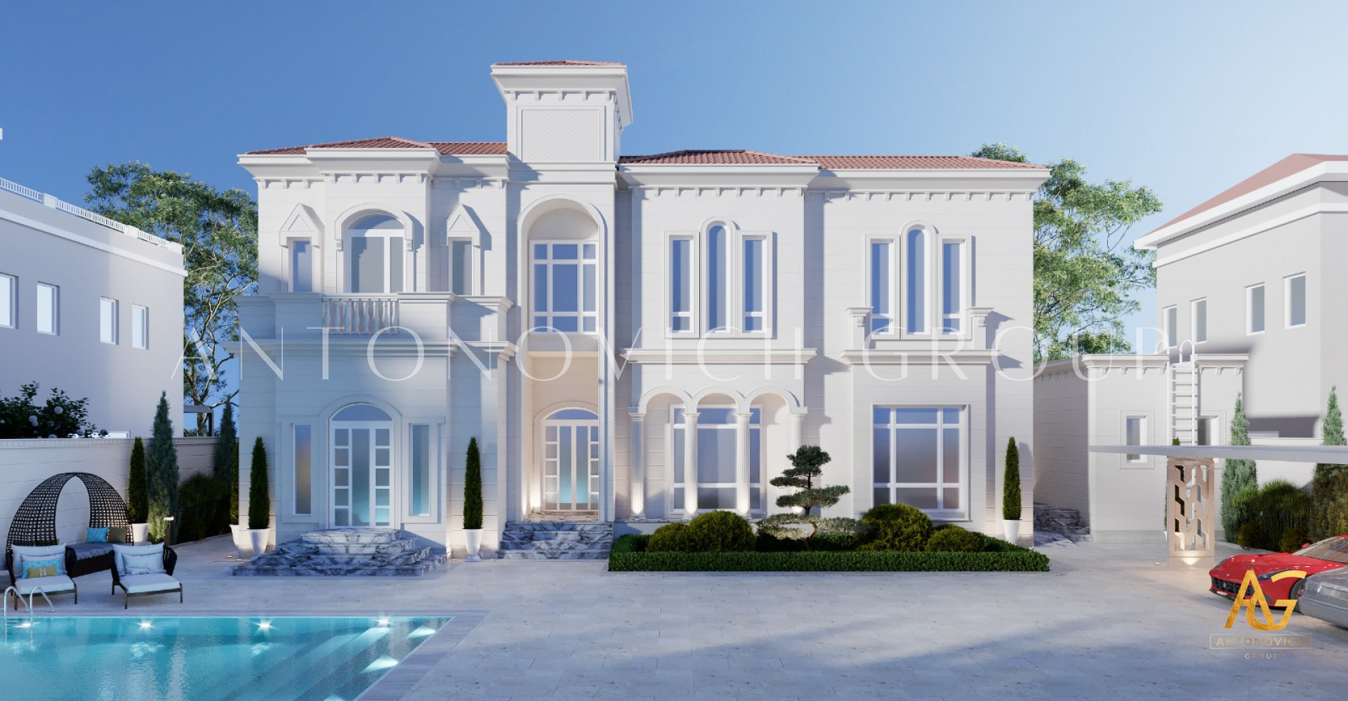 Luxury Villa Exterior Landscape Renovation in Dubai