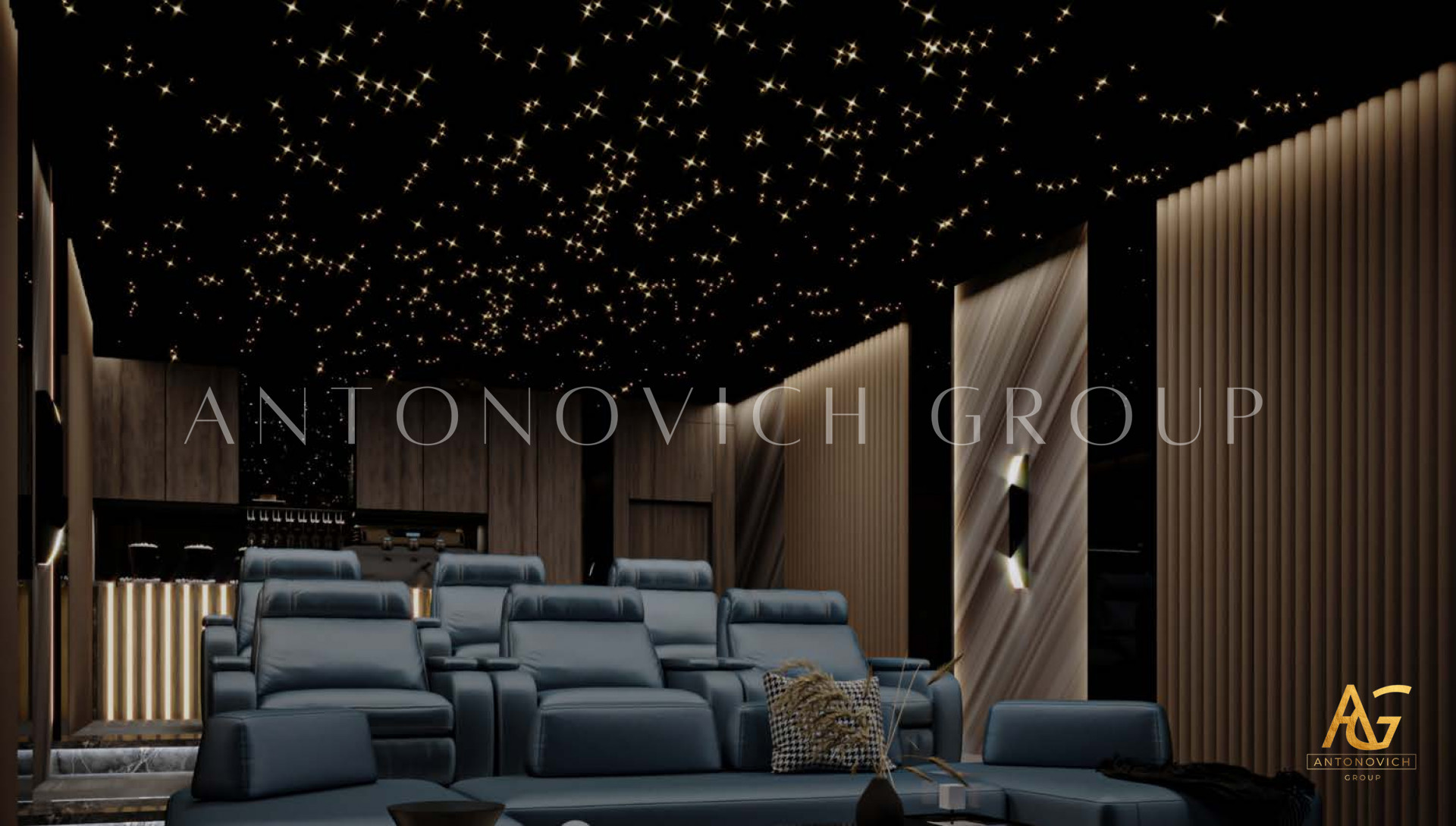 Home Cinema with Spacious Design for Immersive Interior