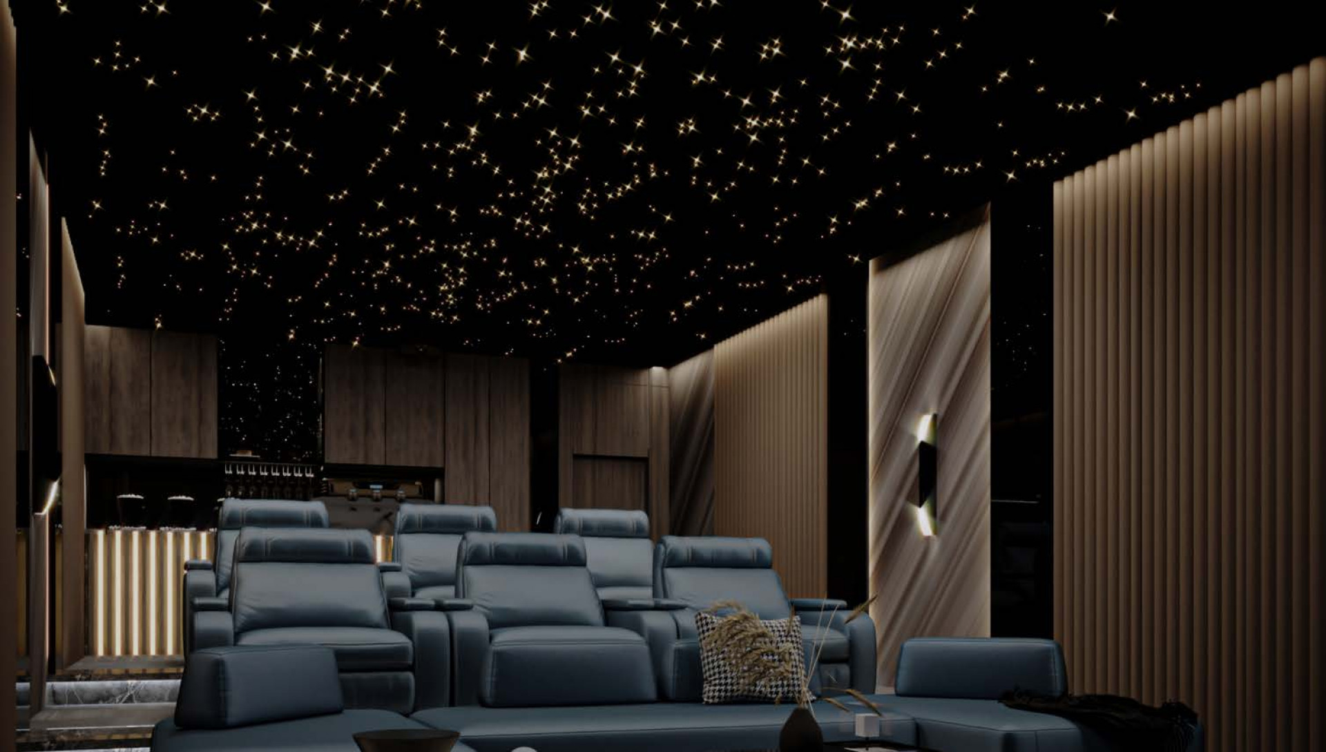 Home Cinema with Spacious Design for Immersive Interior