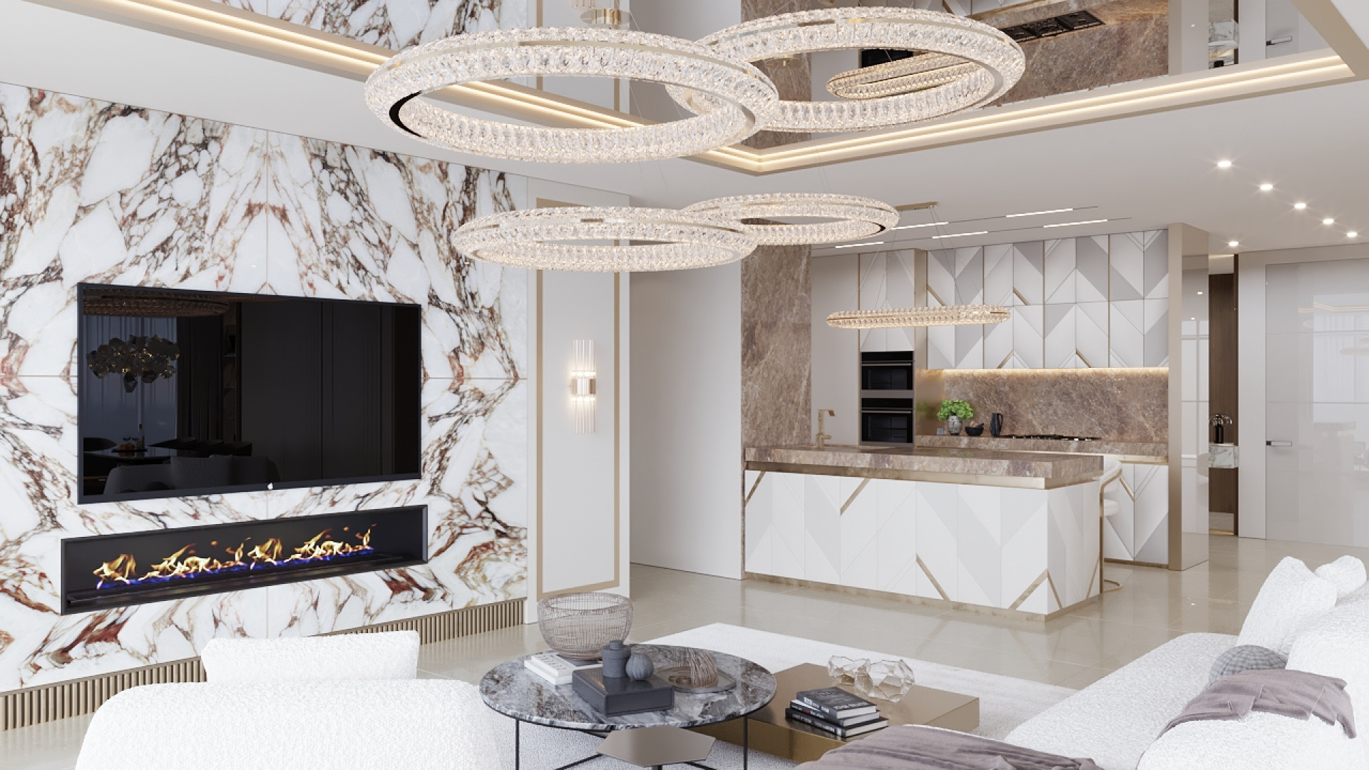 تصميم ديكور مودرن راقي لشقة في دبي