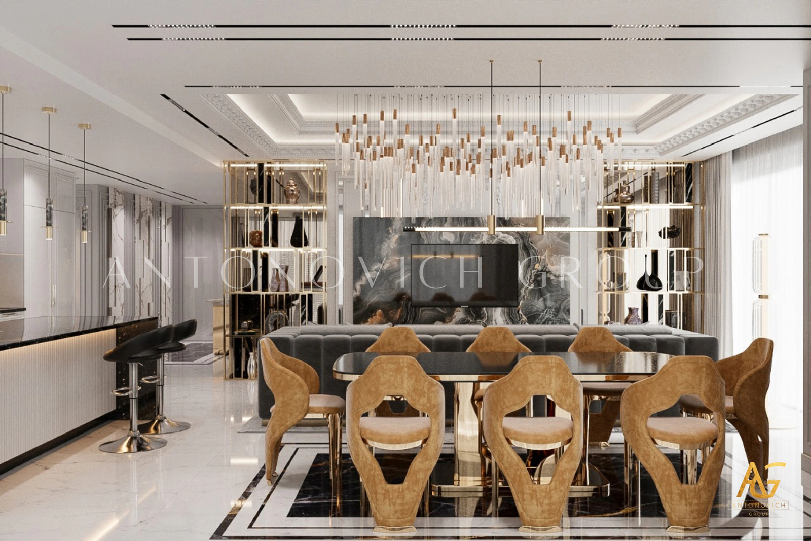 Modern apartment interior at Grande in Downtown Dubai