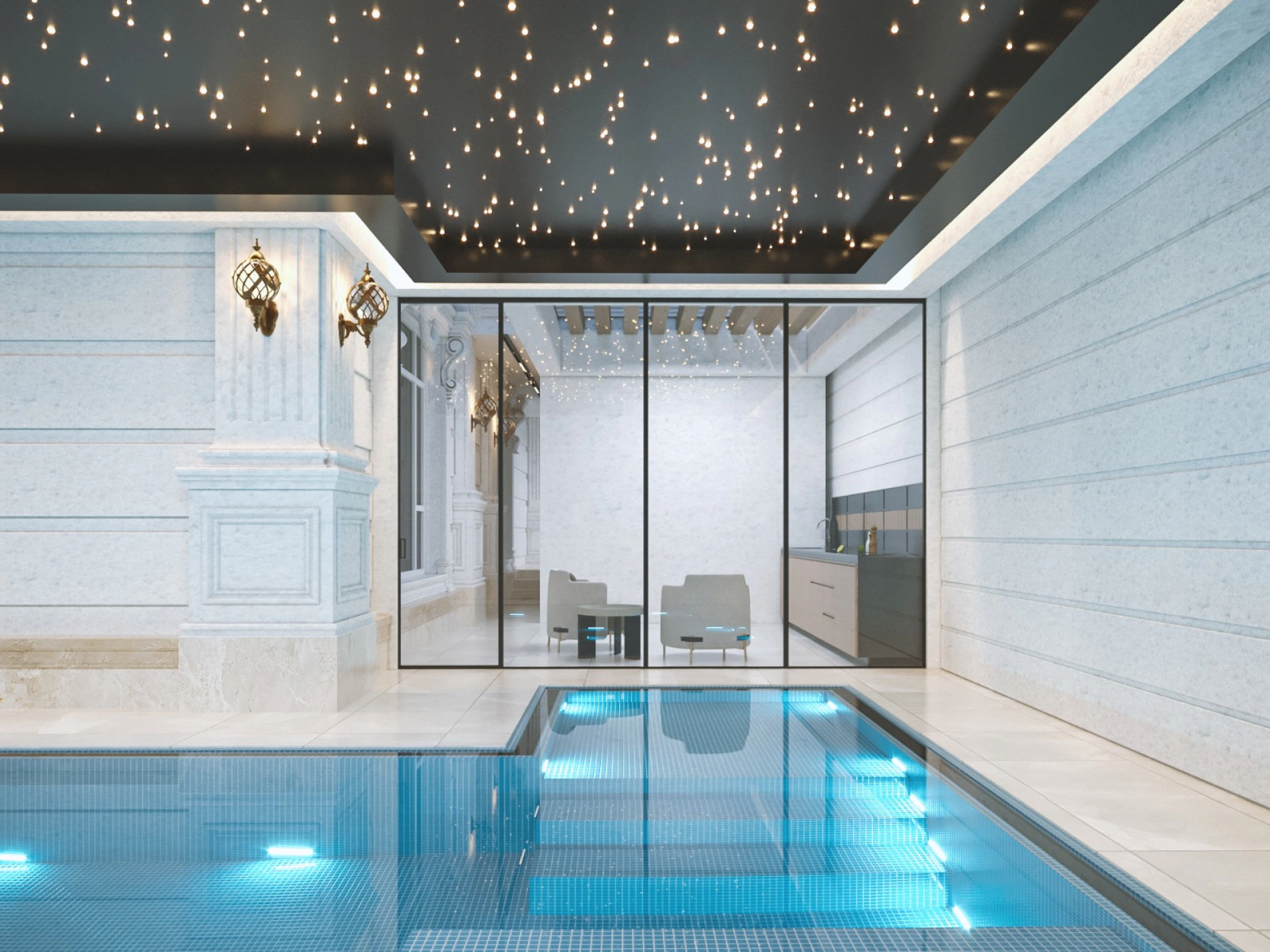 Royal Arabic villa interior in Dubai