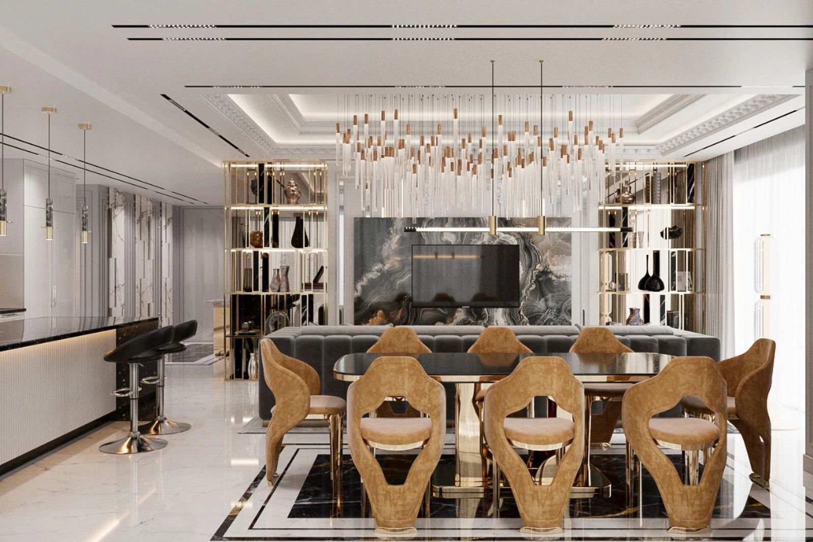Modern apartment interior at Grande in Downtown Dubai