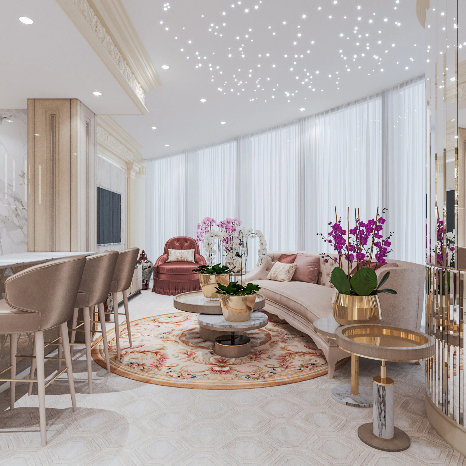 Luxury apartment interior in Burj Khalifa, Dubai