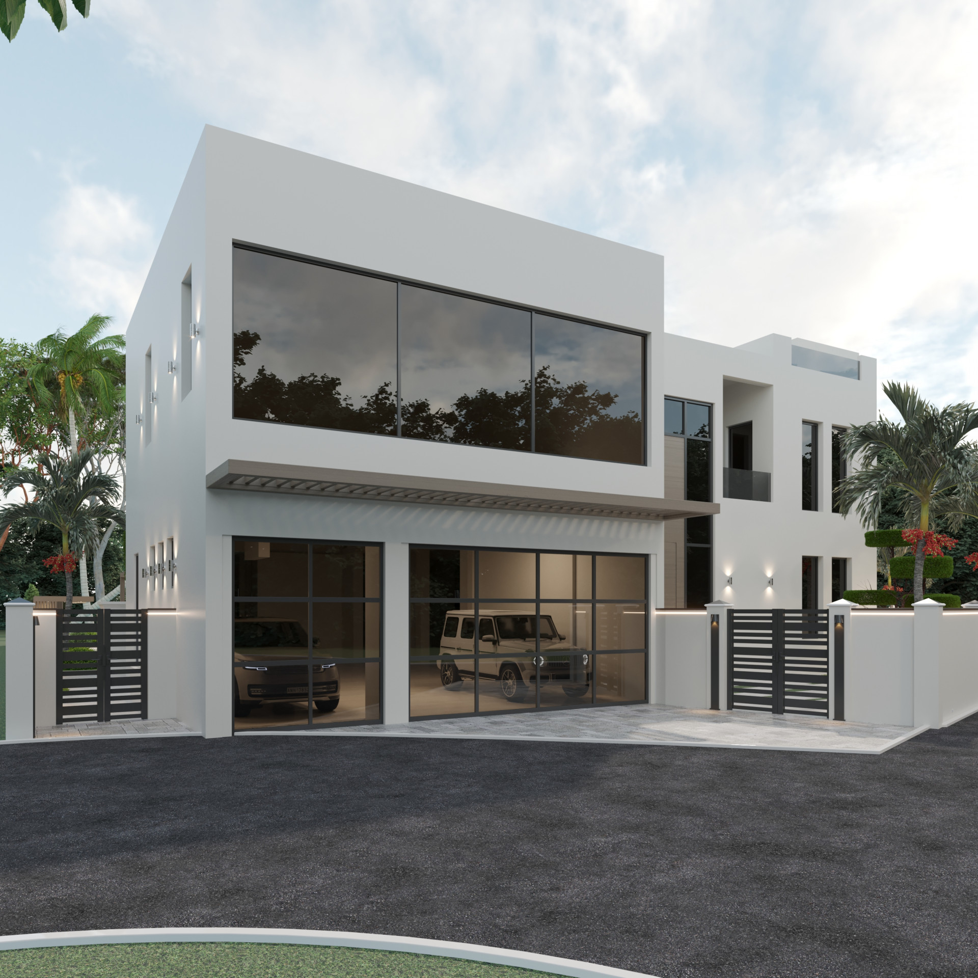 A Modern Villa Exterior & Landscape Design in Al Barari, Dubai