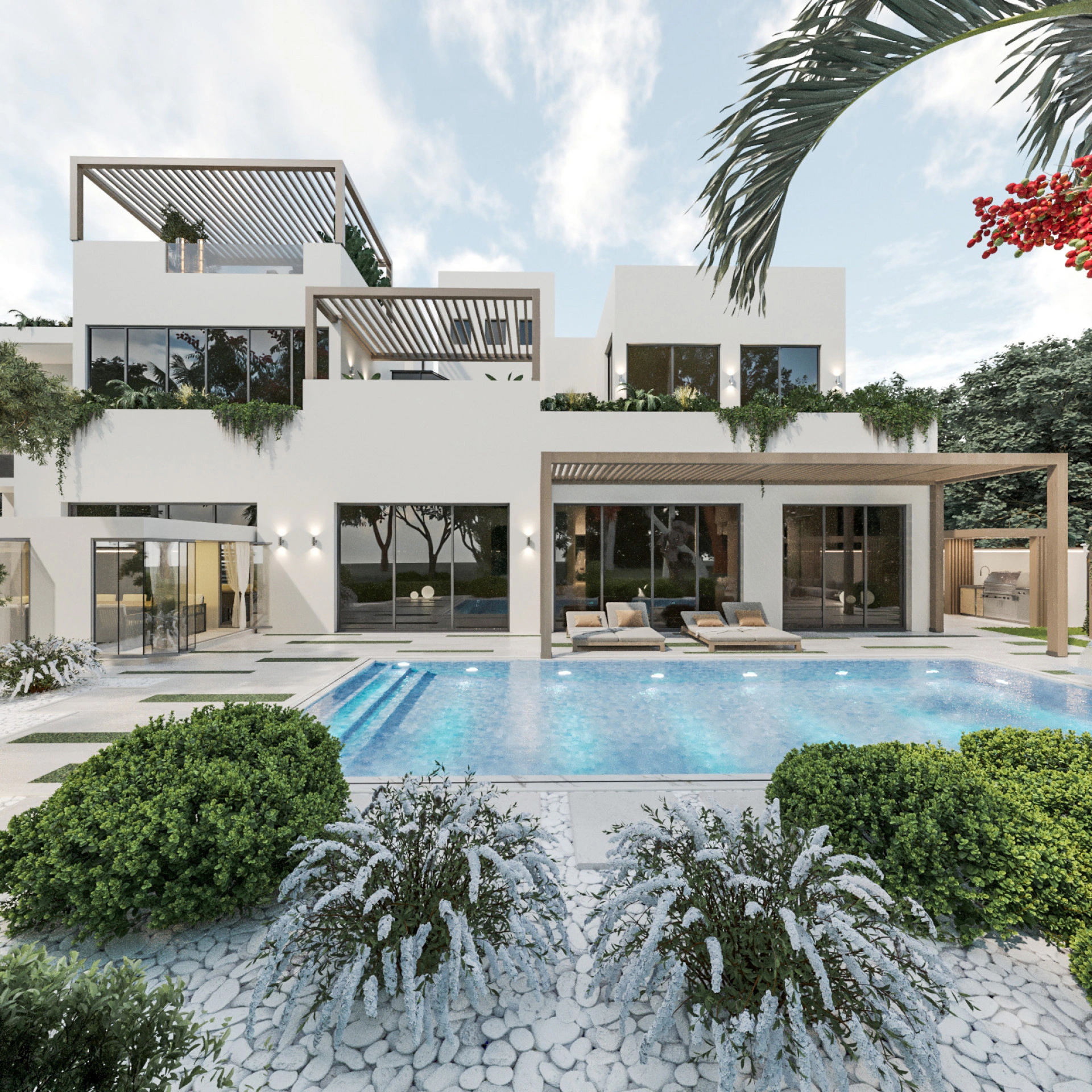 Modern luxury villa interior in Al Barari, Dubai