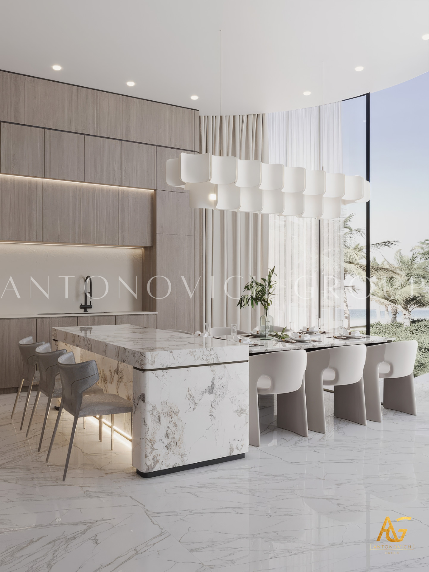 Villa kitchen interior design | Antonovich Group
