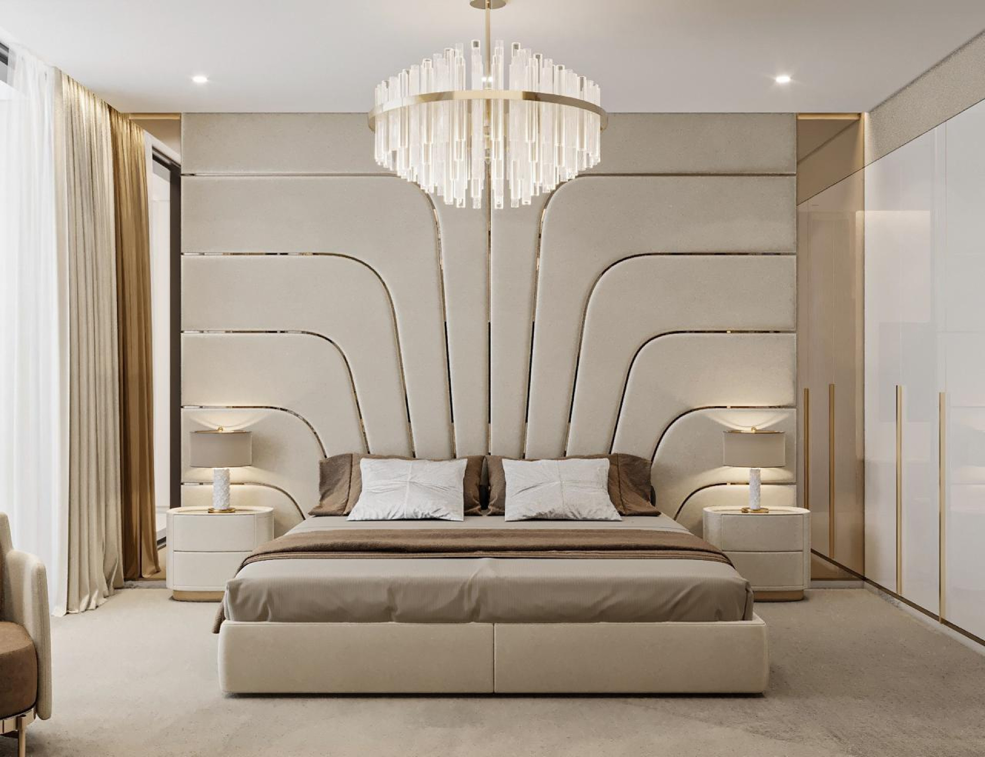 تصميم داخلي وديكور لشقة فاخرة
