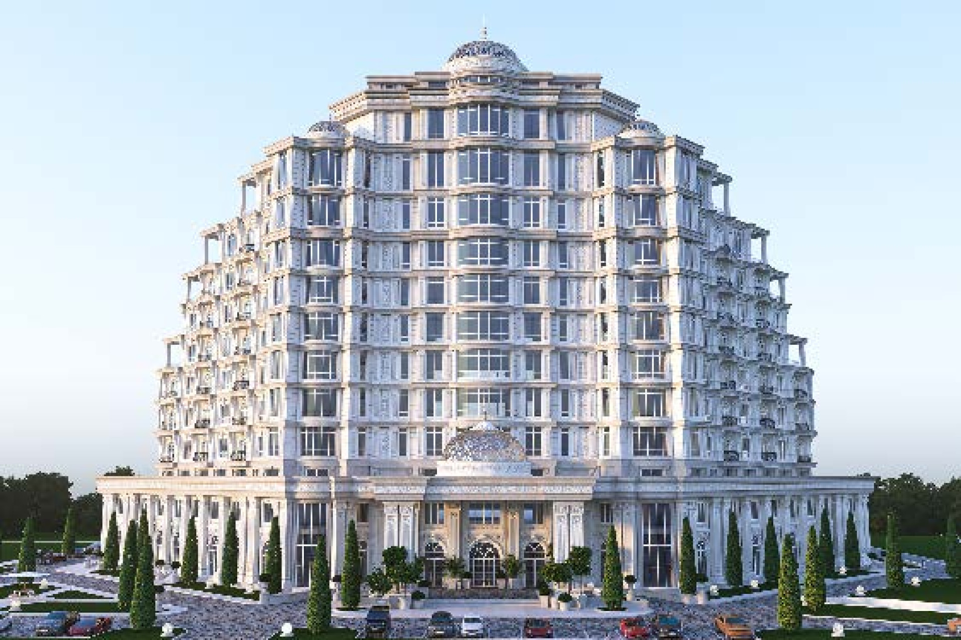 Modern Hotel Facade in Dubai
