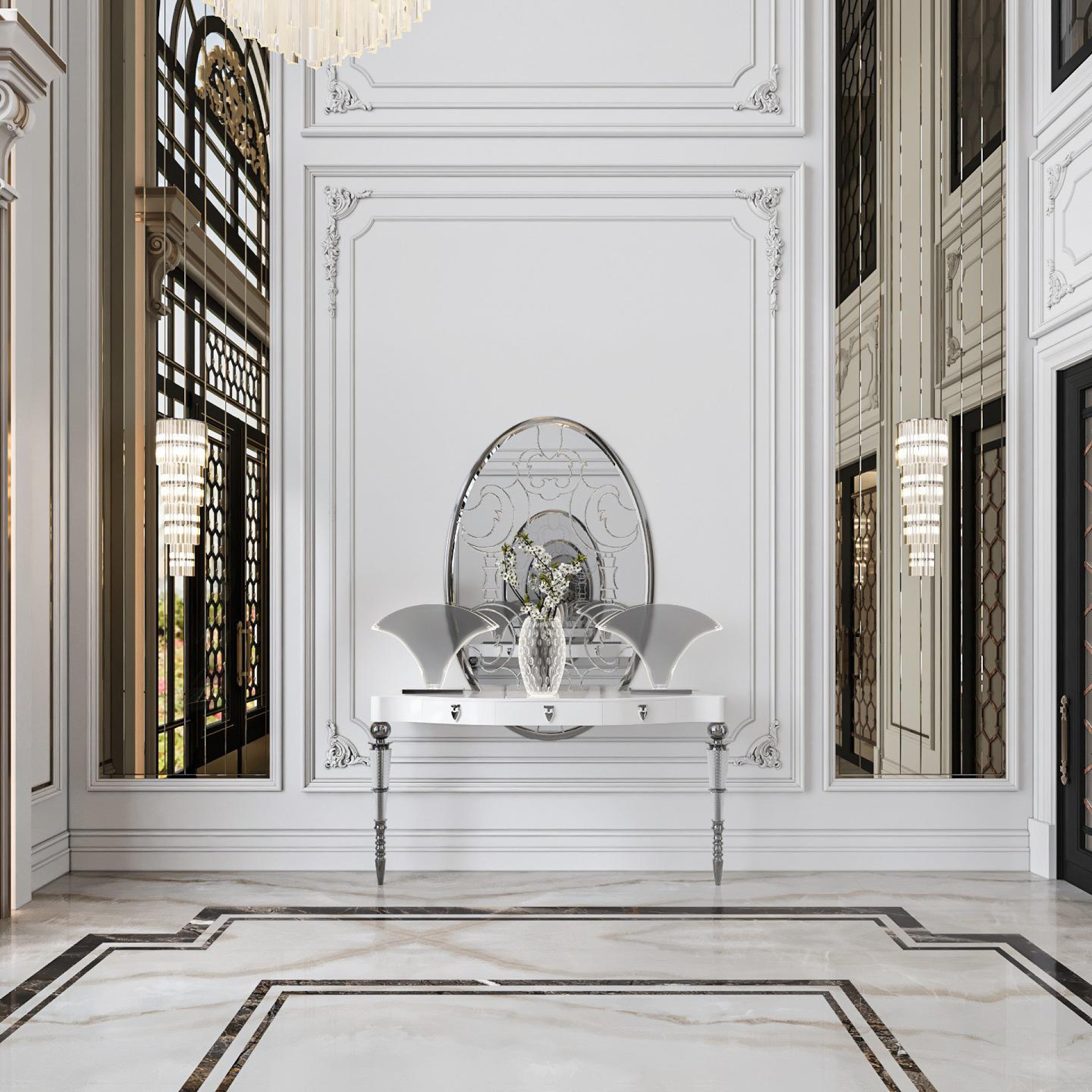 Villa hall luxury interior
