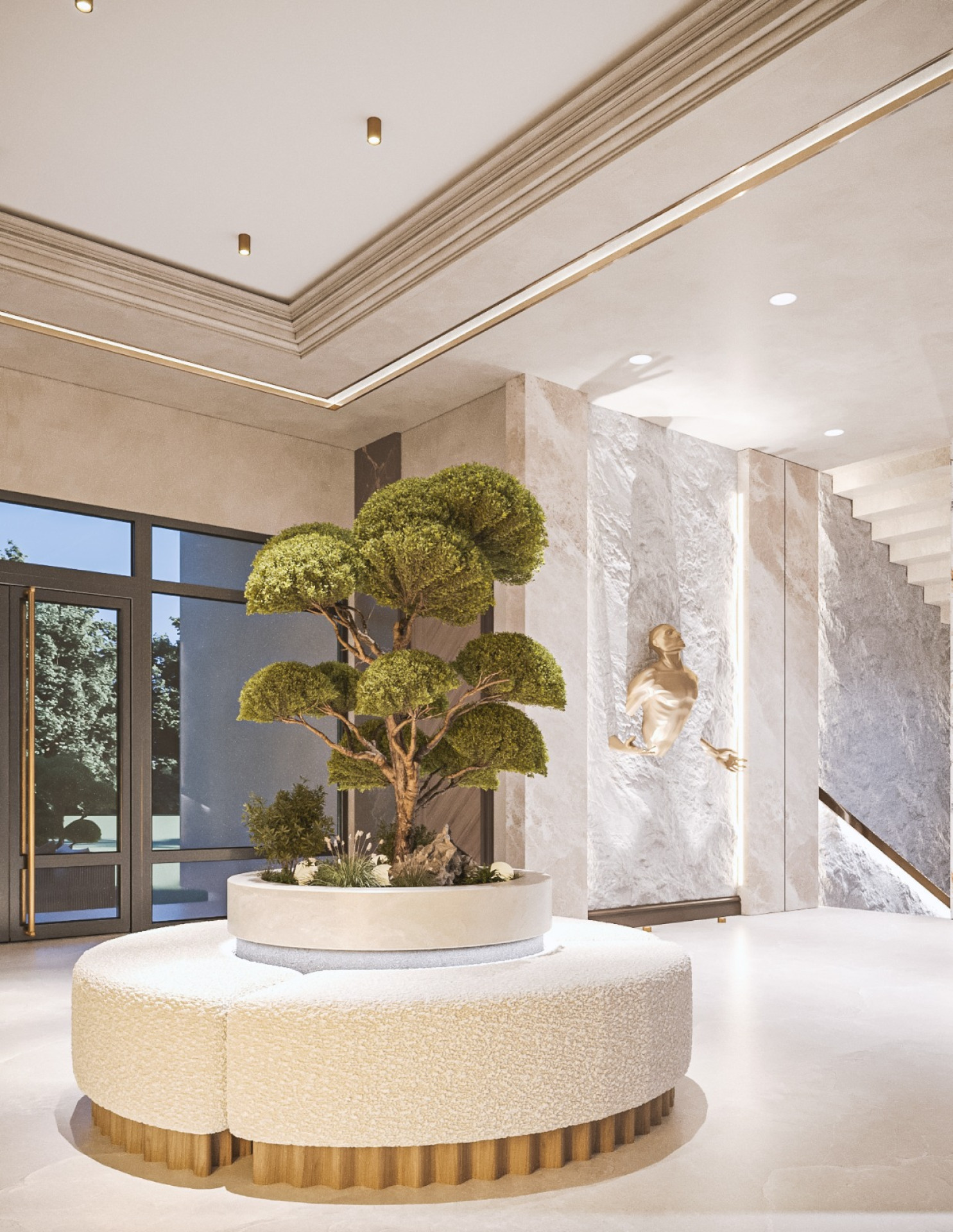 فكرة تصميم فاخره للمدخل