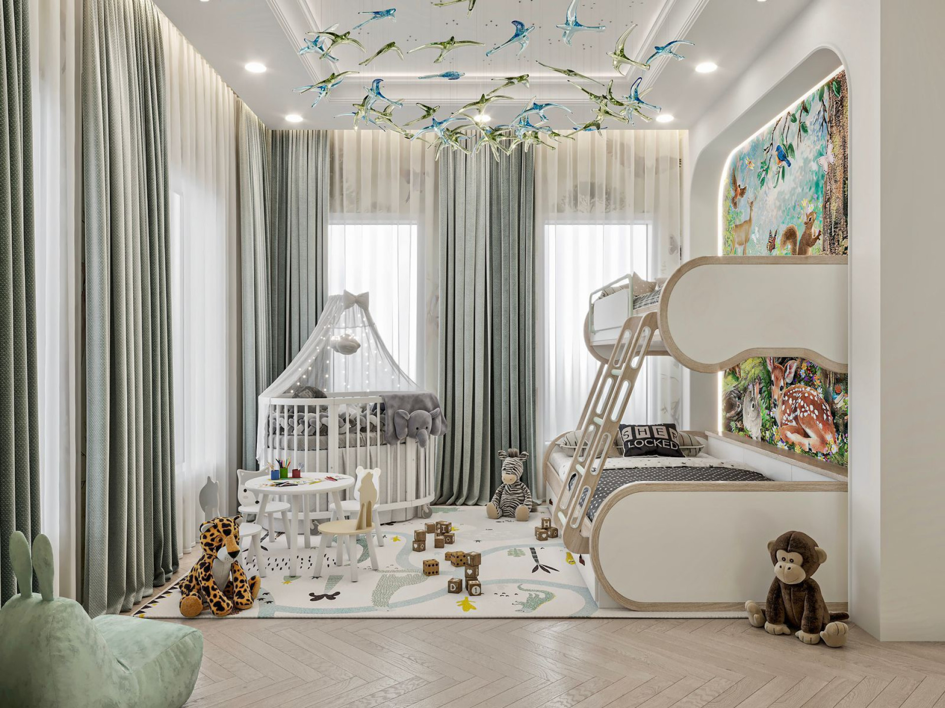 Shabby Chic Kids bedroom design