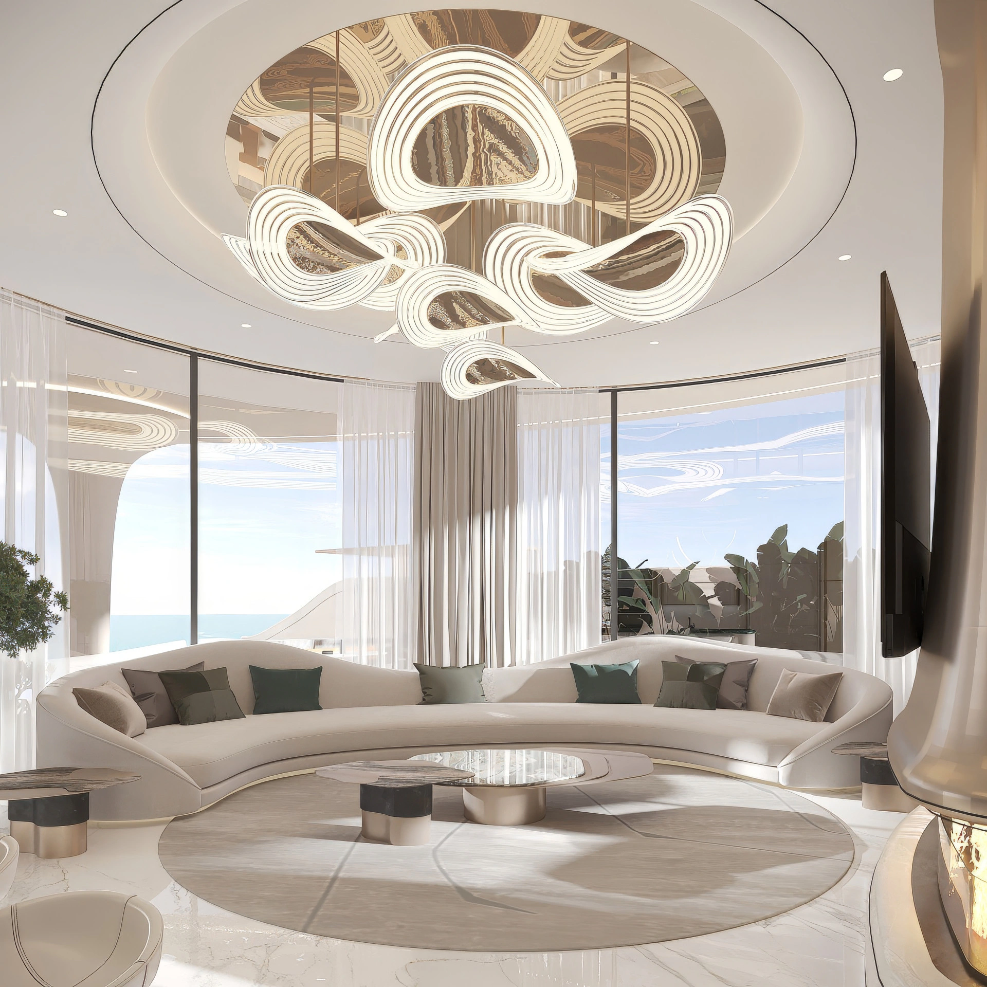 Contemporary luxury villa interior on Al Marjan Island