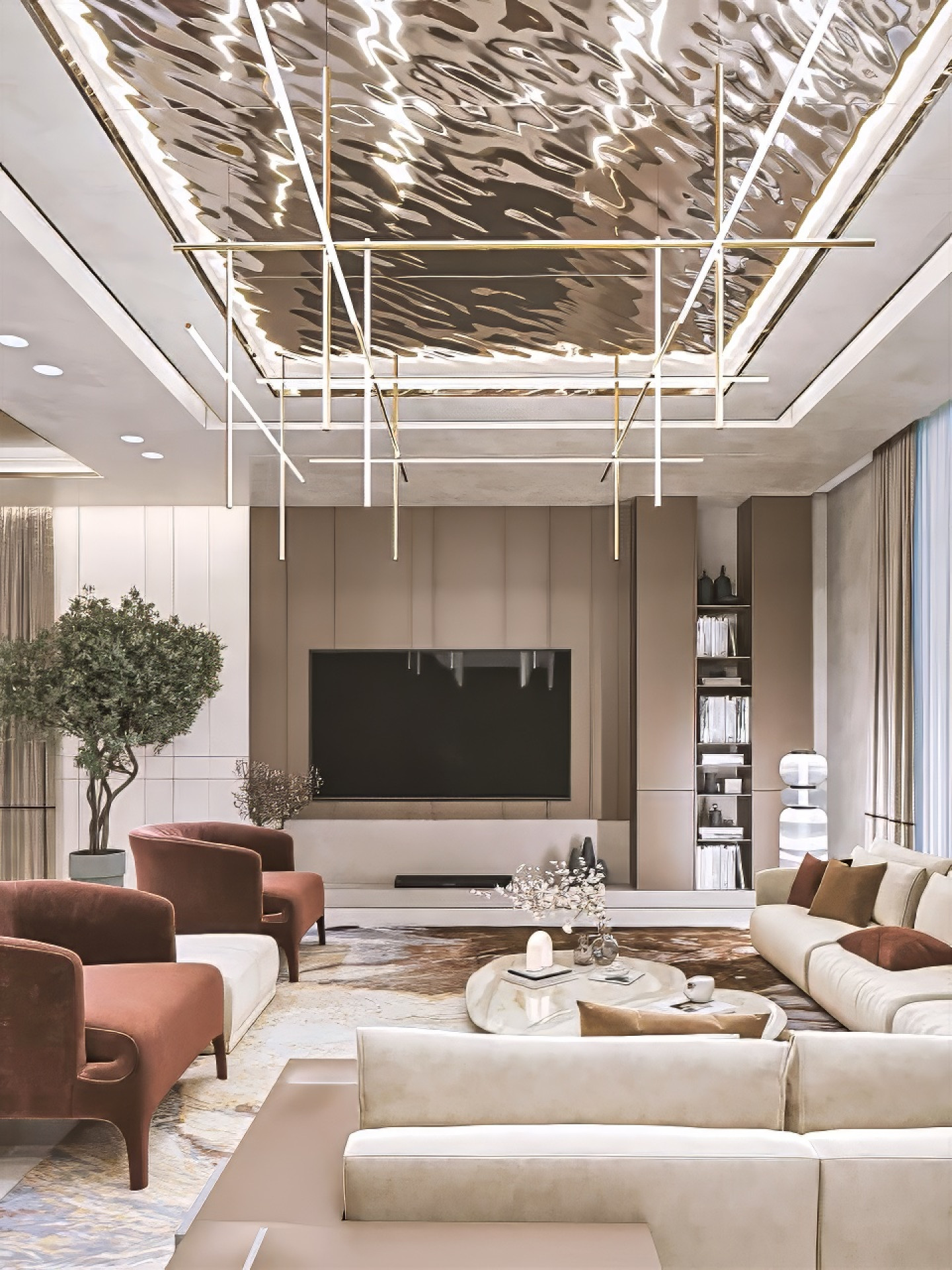 Living Room with Bright Character