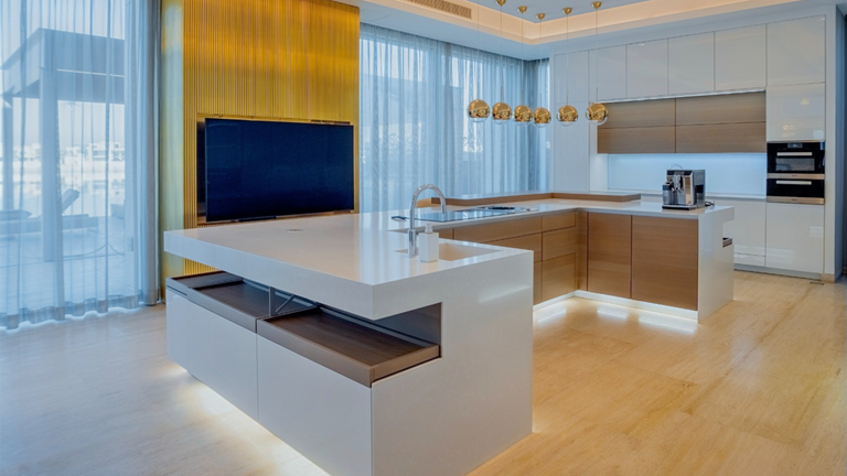 White island with brass ring pendants