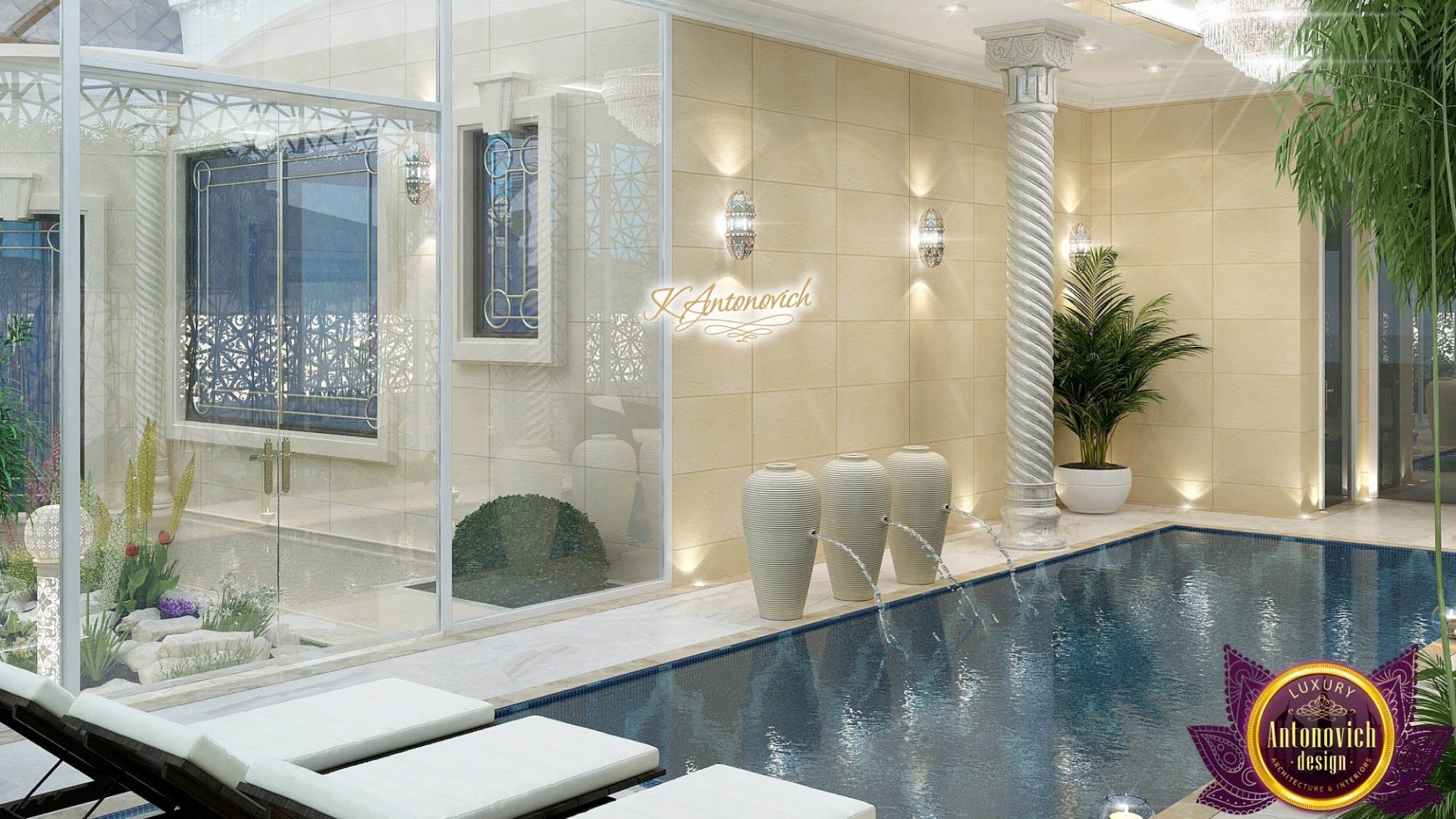 Роскошный дизайн бассейна в Карачи