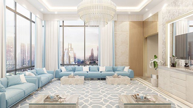 Декор гостиной: спокойный роскошный интерьер