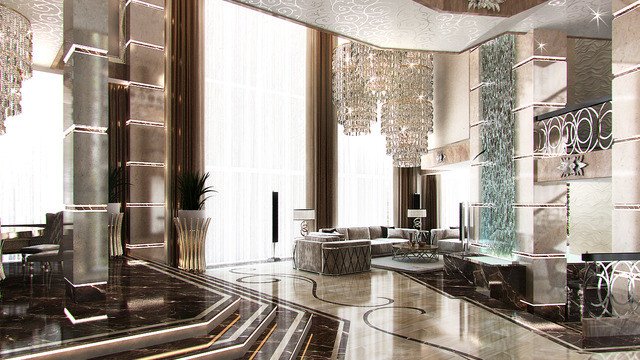 Мраморная отделка и профессиональная укладка