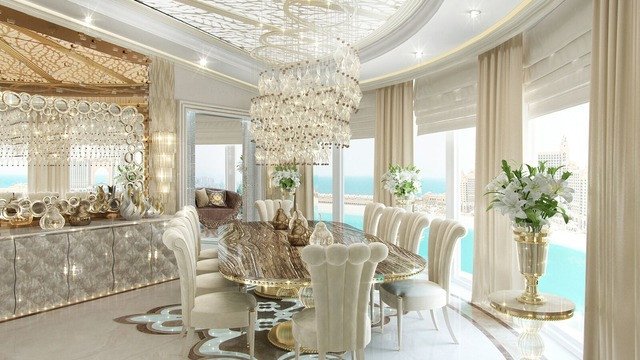 Marble Floor Fit-Out For Dining Room