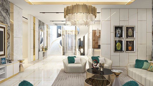 تصميم جديد لغرفة معيشة الاسرة