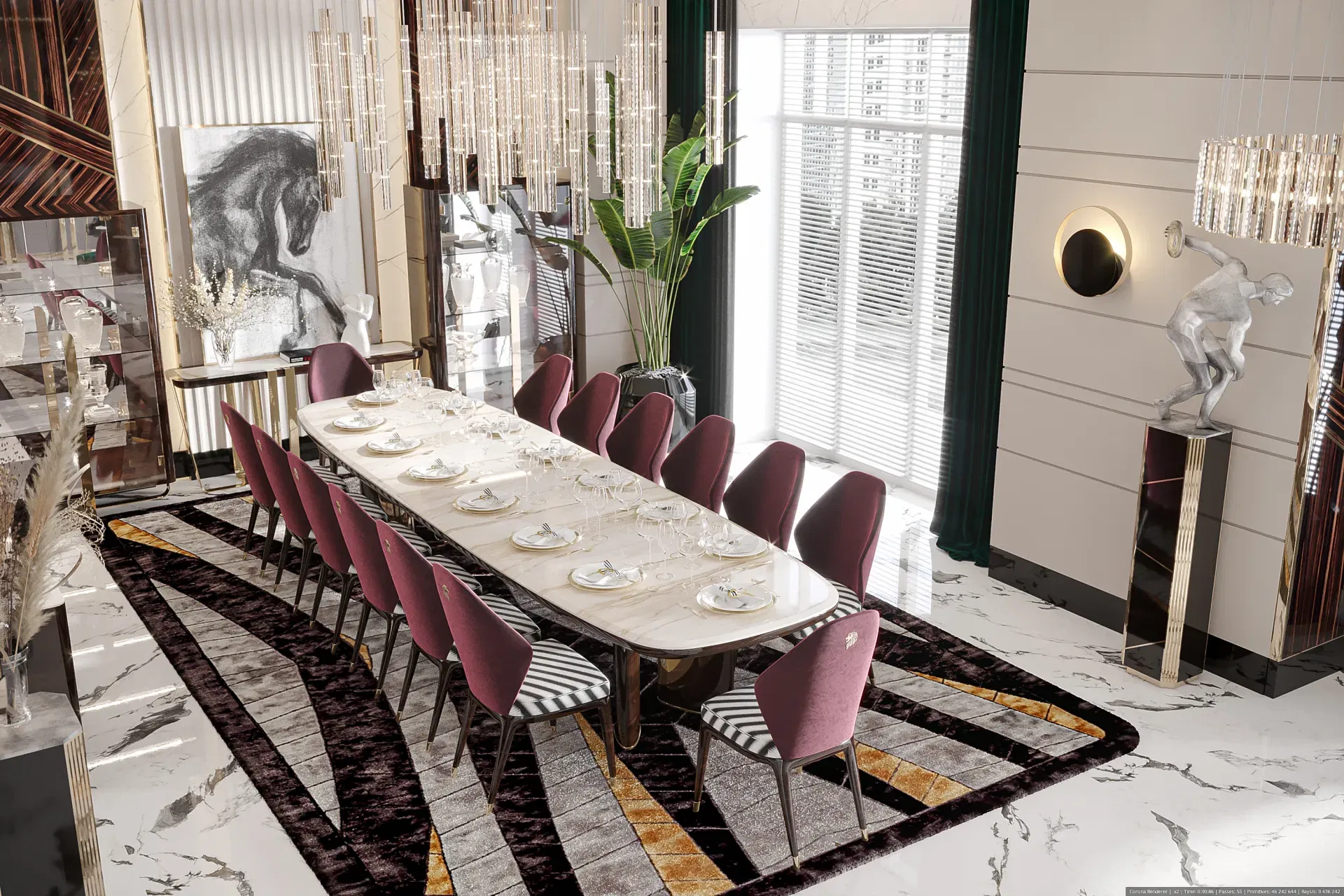 High end dining room design