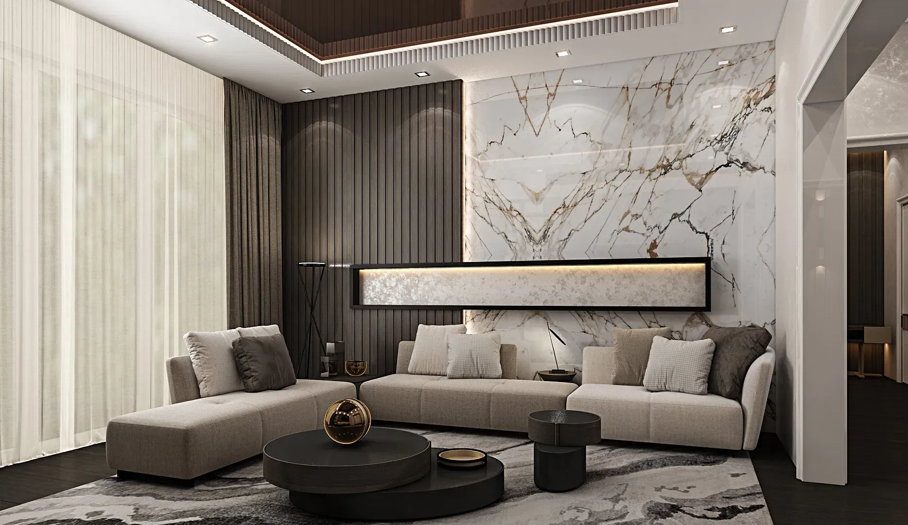 LIVING ROOM INTERIOR DESIGN IN MODERN STYLE