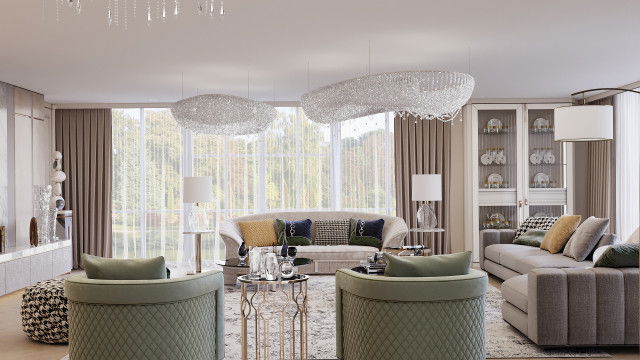 تصميم غرفة المعيشة الإبداعية