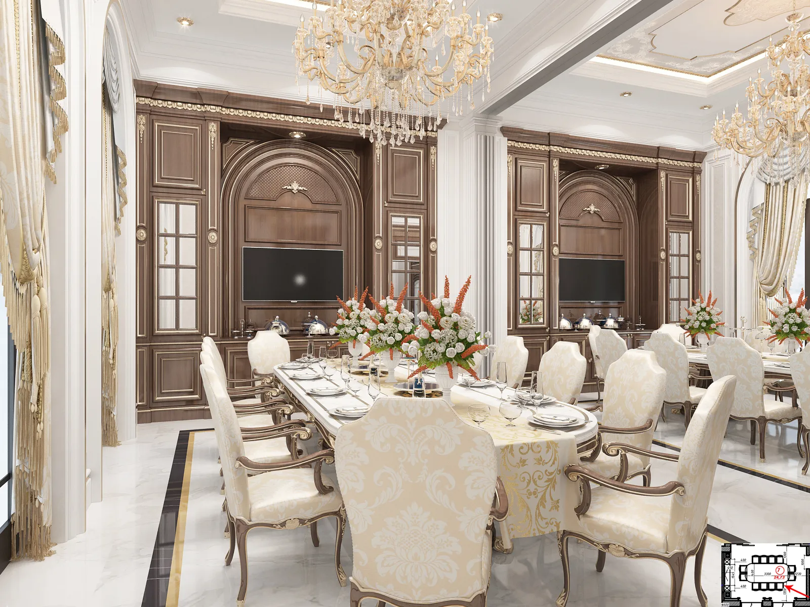 تصميم رائع لغرفة الطعام