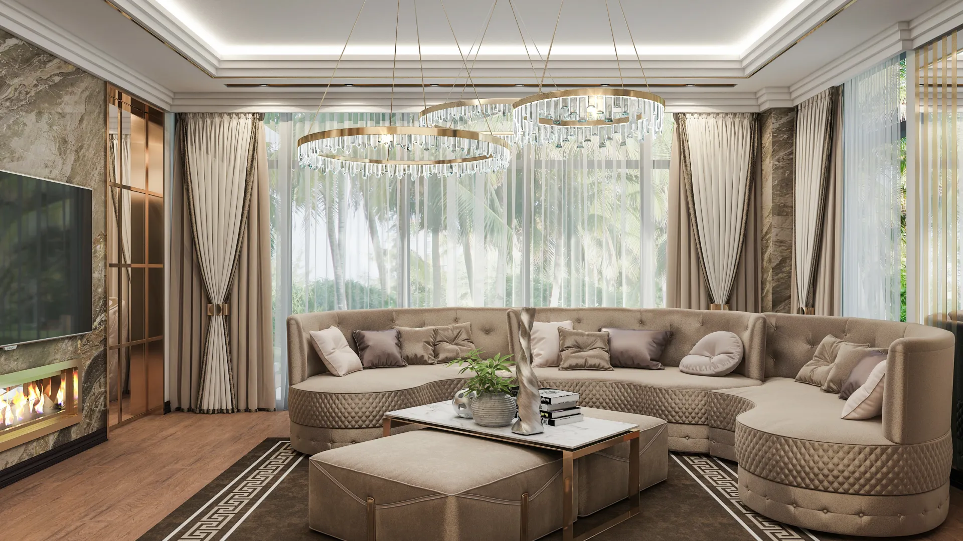 تصميم مريح لغرفة المعيشة