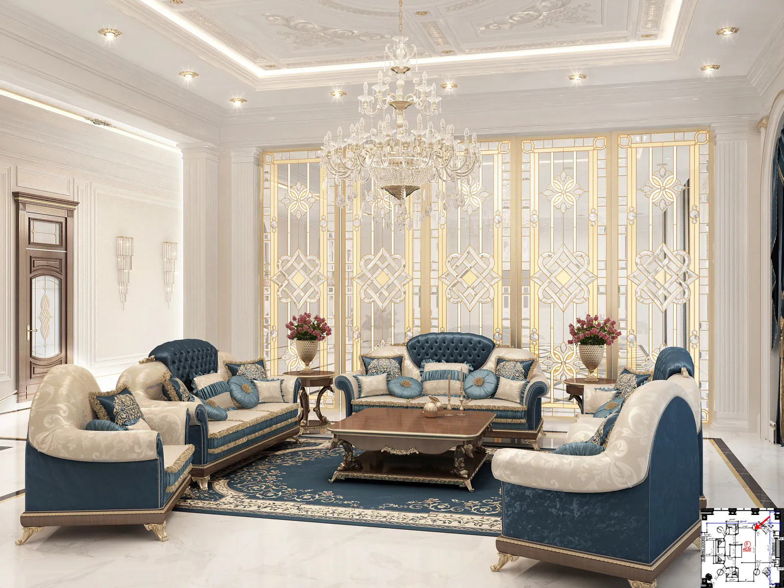 أفكار تصميم تراثية لغرفة المعيشة
