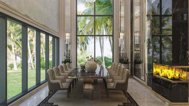 أفكار تصميم مريح لغرفة السفرة