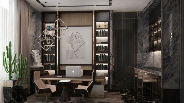 Стильный дизайн кабинета: роскошь и функциональность