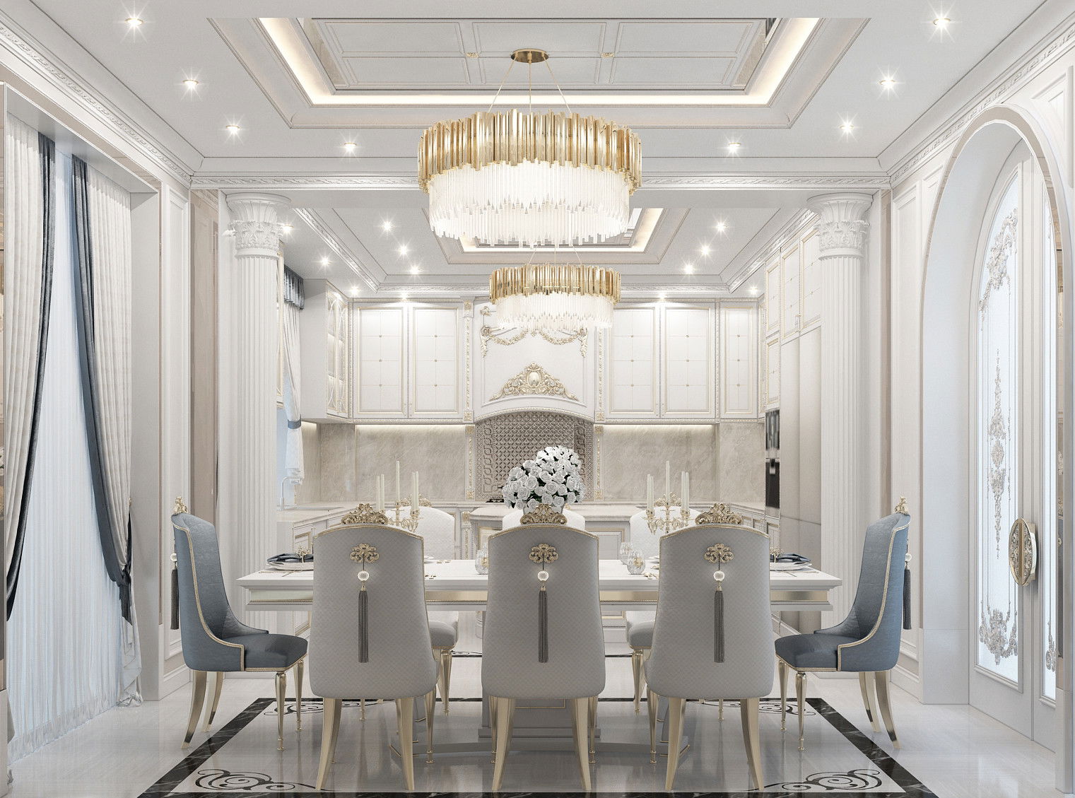 Elegant Dining Room Design in Turkmenistan