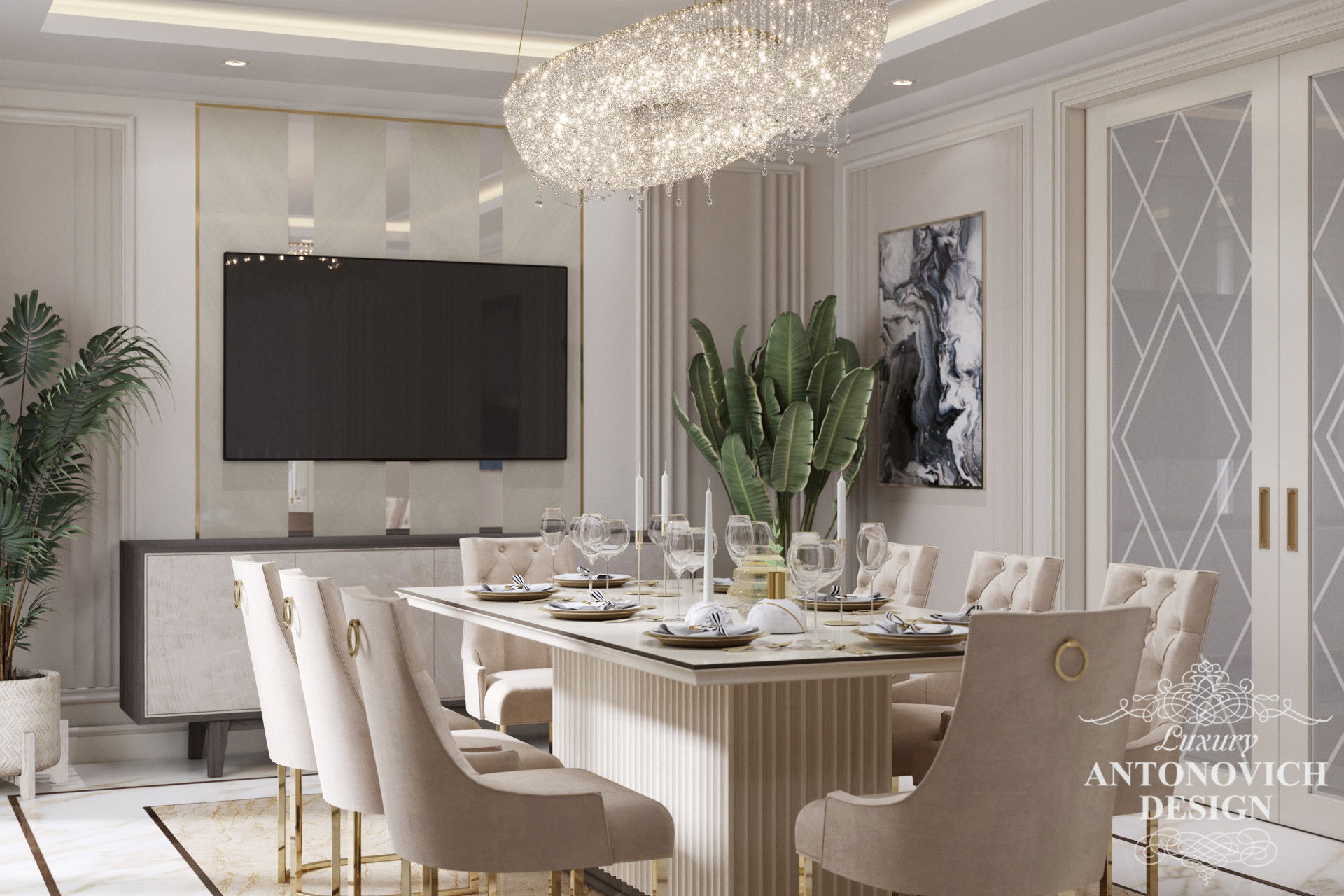 Elegant Dining Room Design Idea For Apartment