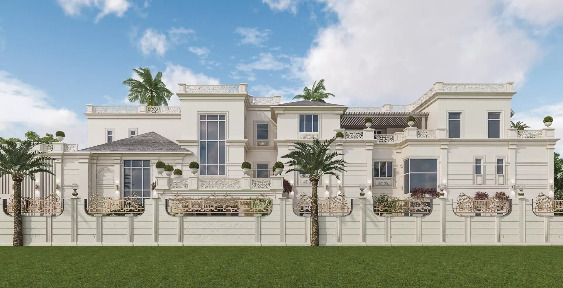 LUXURY FACADE EXTERIOR DESIGN HOUSE IN BRUNEI