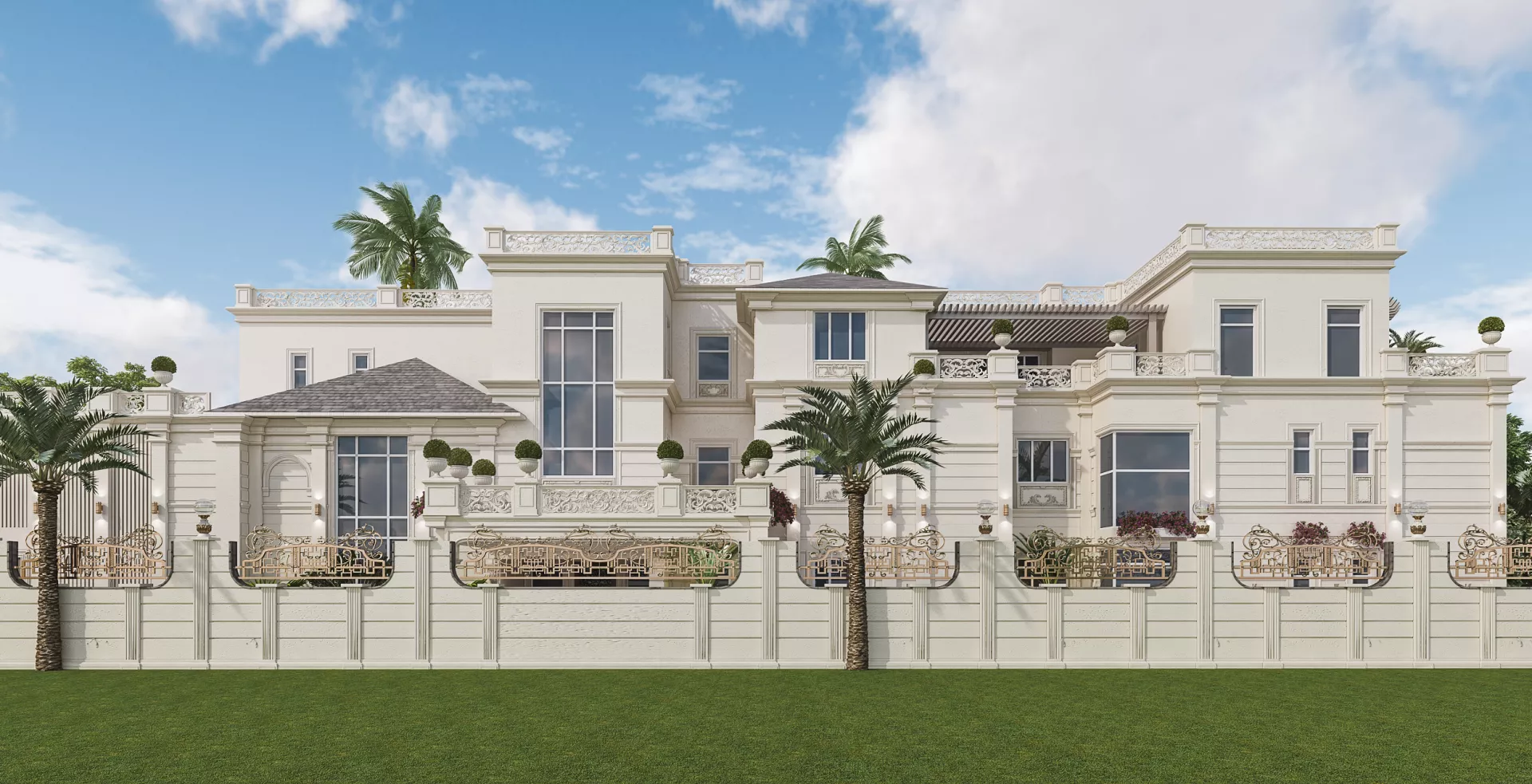 LUXURY FACADE EXTERIOR DESIGN HOUSE IN BRUNEI
