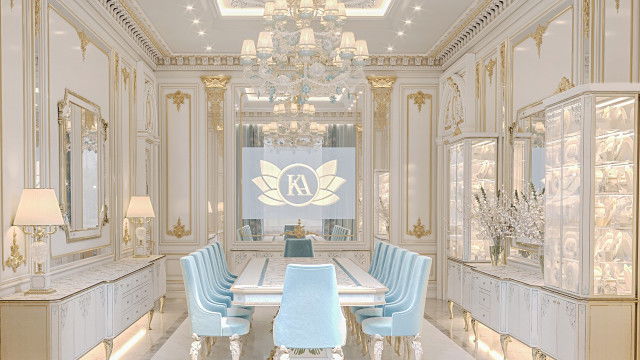 Роскошный дизайн столовой в Эр-Рияде